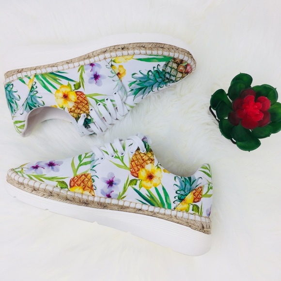 Free People Shoes - Free People Tropical Print Woven Sneaker Shoes B